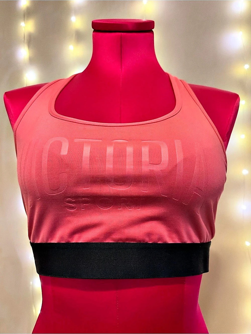 Victoria's Secret Pink & Black Strappy Sports Bra Like New